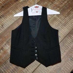 Women's Buttom-Up Black Vest